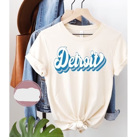 Retro Detroit Football Shirt, Vintage Detroit Football Shirt - Picture 1 of 4